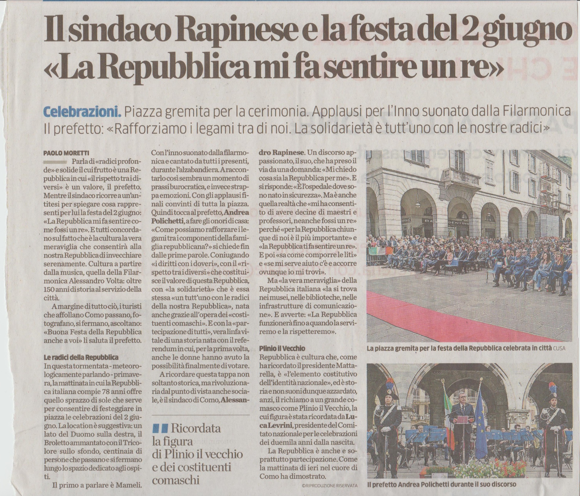 La Provincia di Como lunedì 3 giugno 2024